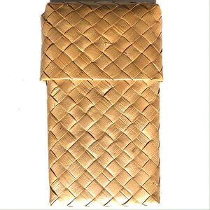 🦋 Lauhala Basket Gift Box hand woven palm leaf Hawaiian Hawaii keepsake storage